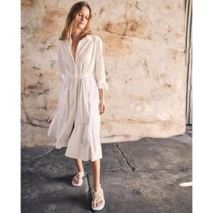 Kobi Halperin Elizabeth Tiered White Shirtdress NEW Size Small